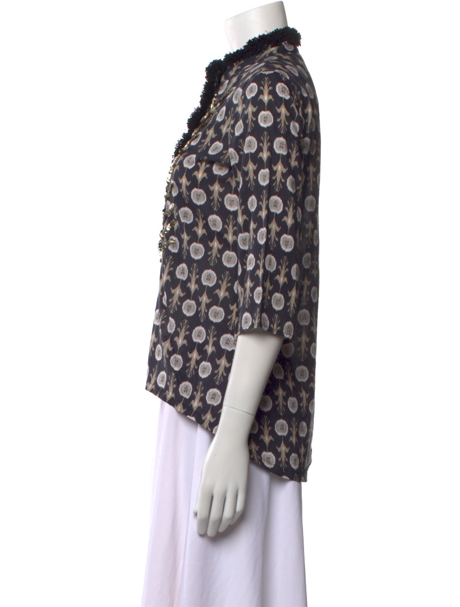 Figue Printed Mock Neck Blouse